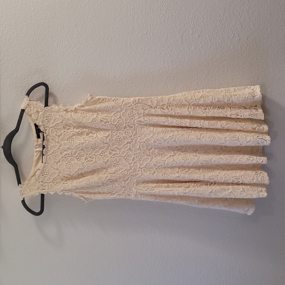 City Studio Cream Floral Lace Dress